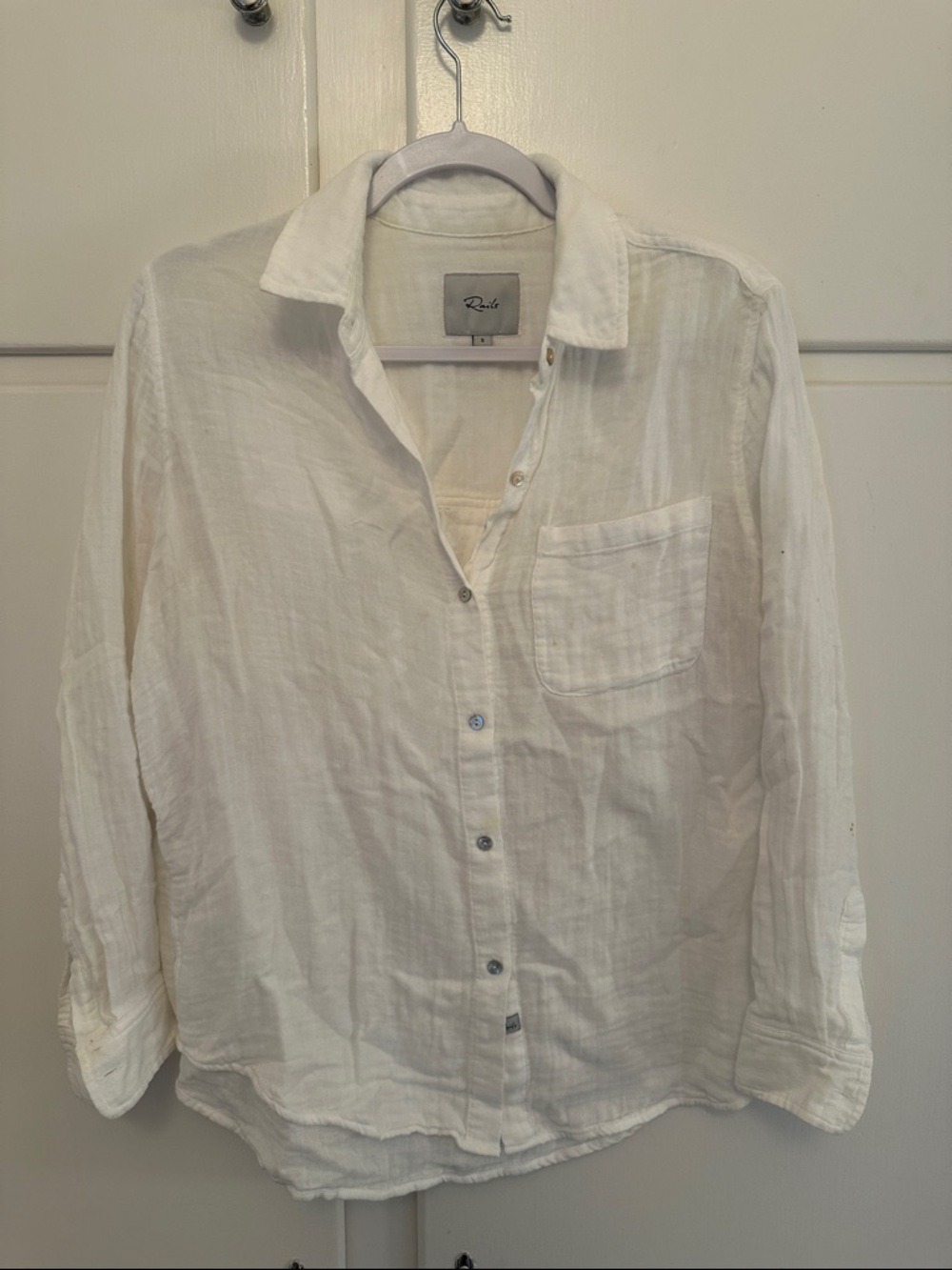 GUC Rails White Button Down Blouse Top